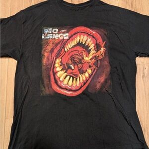 Black Graphic T-Shirt with Red Design